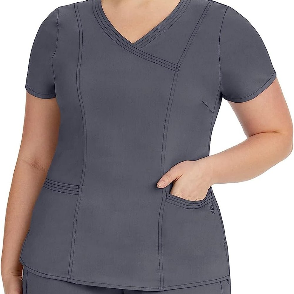 Purple Label Healing Hands Jordan Mock Crossover Top Gray XS